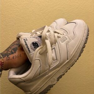 New Balance 550 Cream and Gray Sneakers